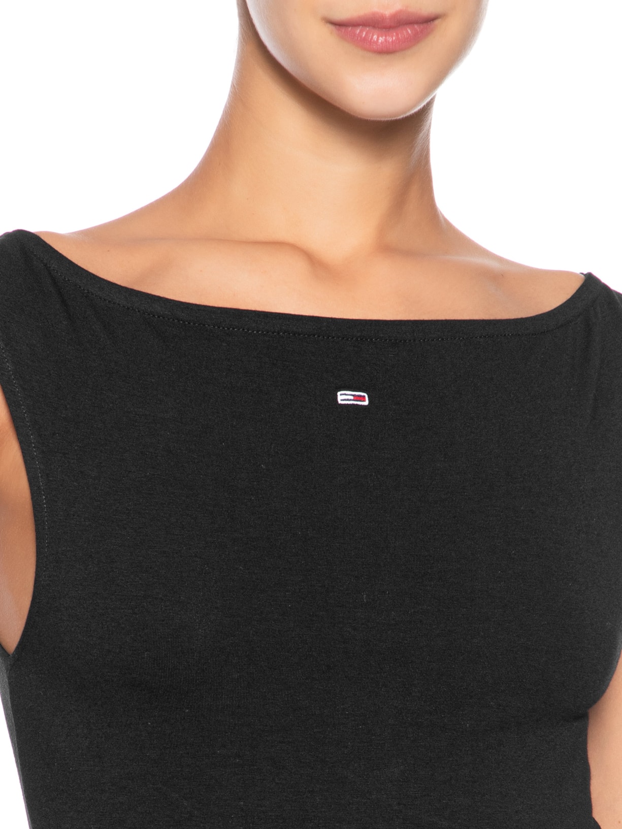 Blusa Feminina Tjw Boat Neck Top SS Ext Preto Tommy Jeans