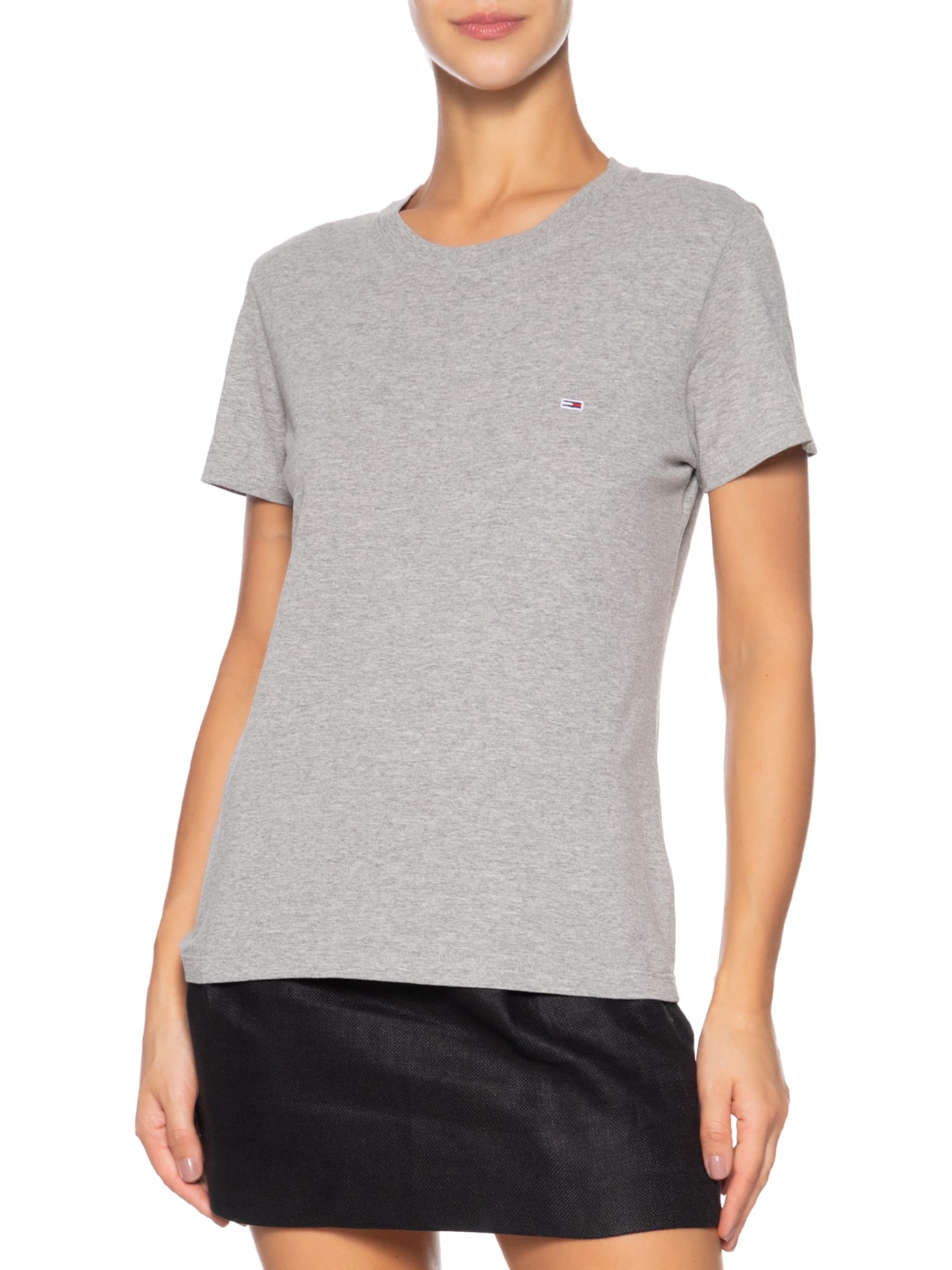 Blusa Feminina Tjw C Neck Tee Cinza Tommy Jeans