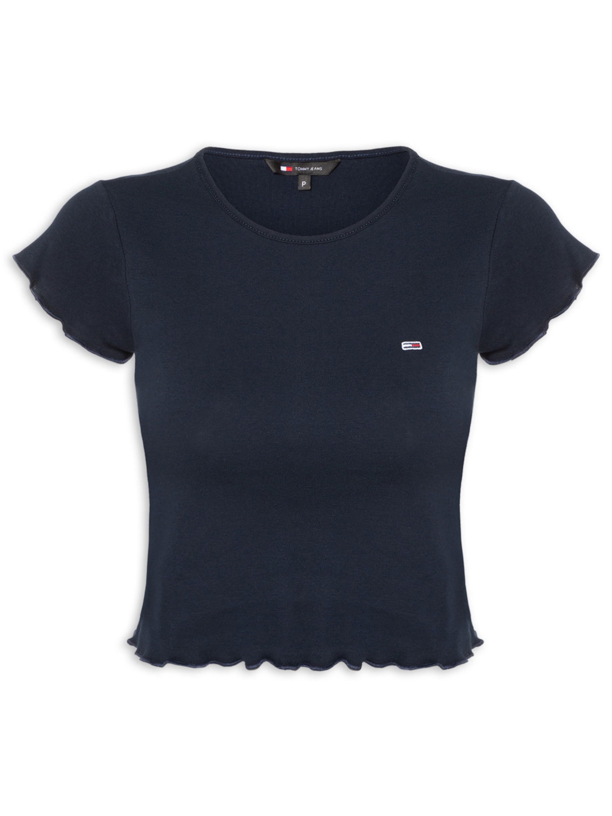 Blusa Feminina Tjw Slim Babylook Tee Ext Azul Tommy Jeans