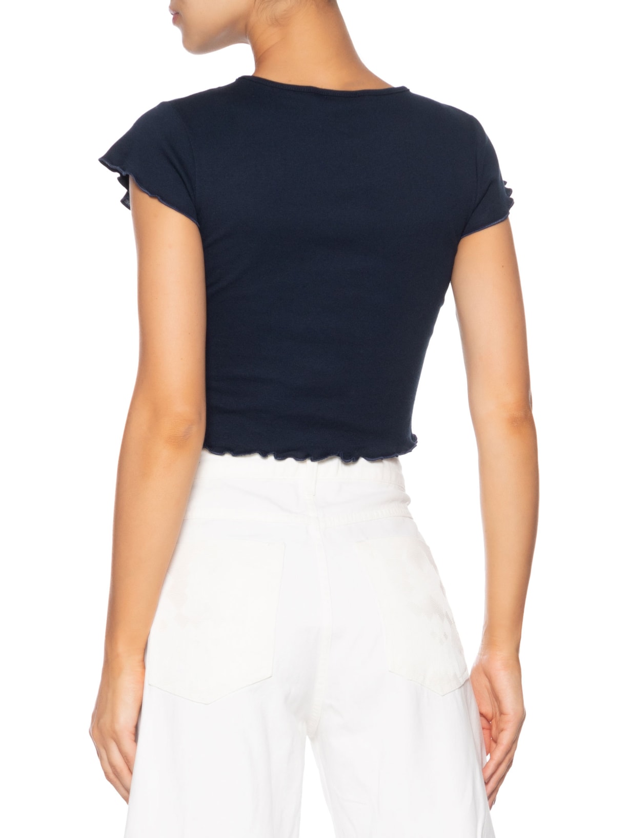 Blusa Feminina Tjw Slim Babylook Tee Ext Azul Tommy Jeans