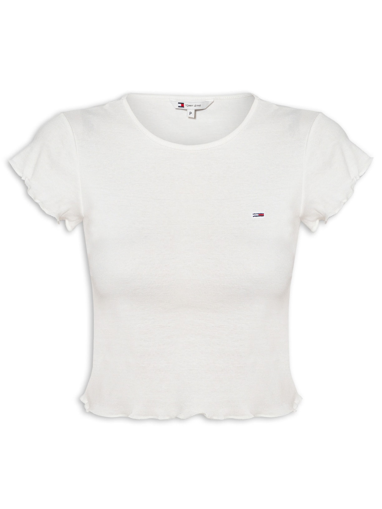 Blusa Feminina Tjw Slim Babylook Tee Ext Branco Tommy Jeans