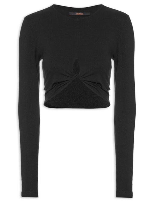 Blusa Feminina Torção Frente - Preto