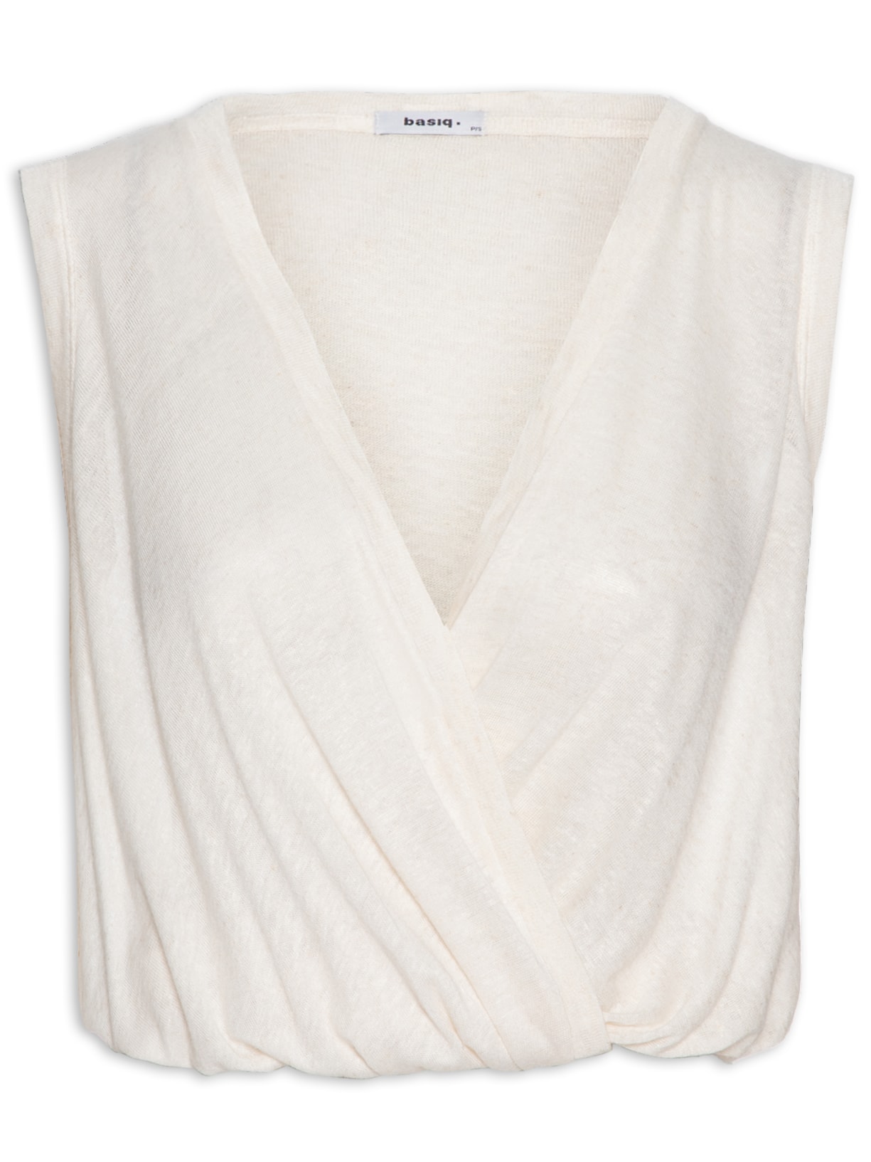 Blusa Feminina Transpassada Com Elástico - Off White