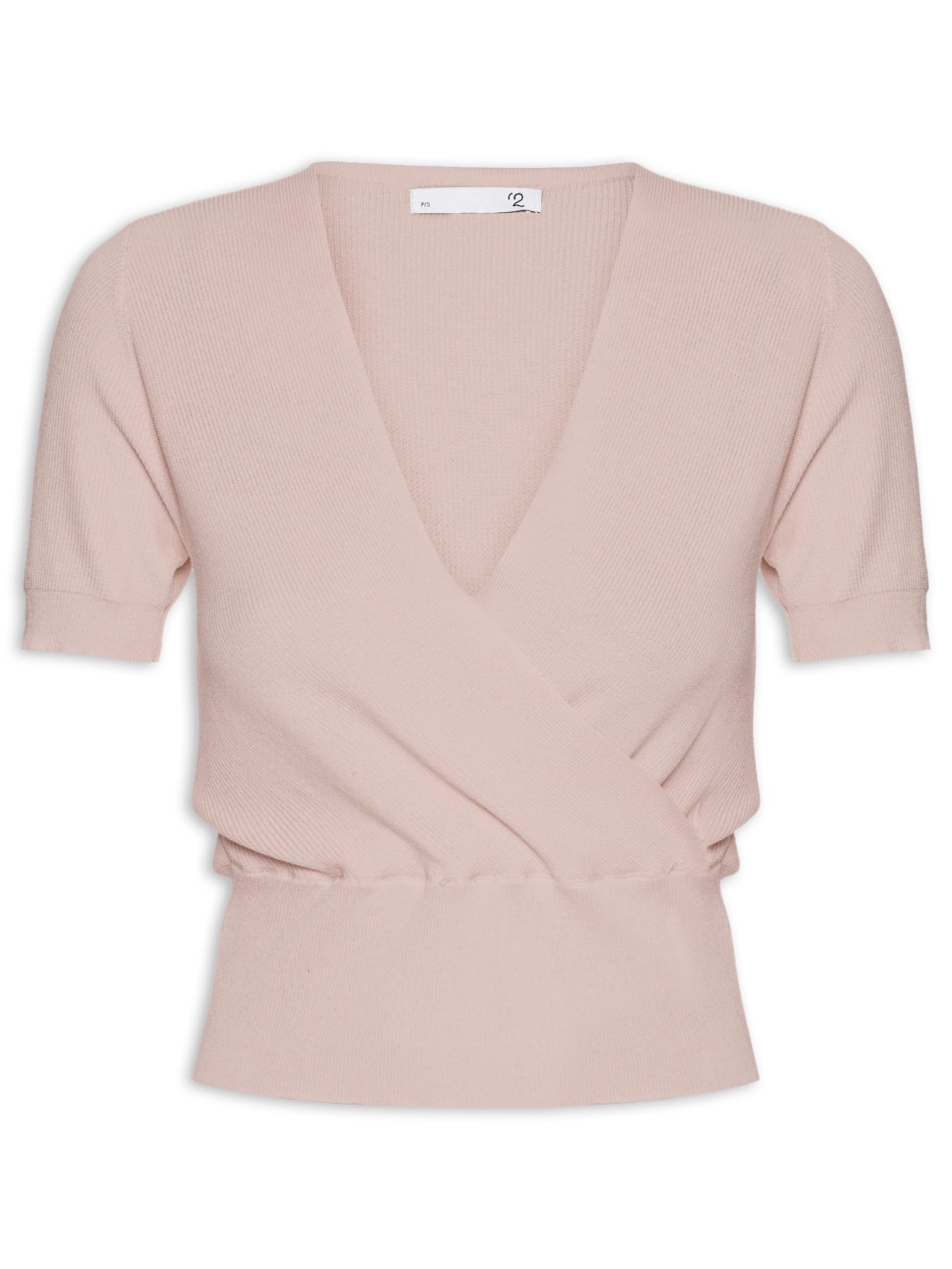 Blusa Feminina Transpassada Em Tricot - Bege