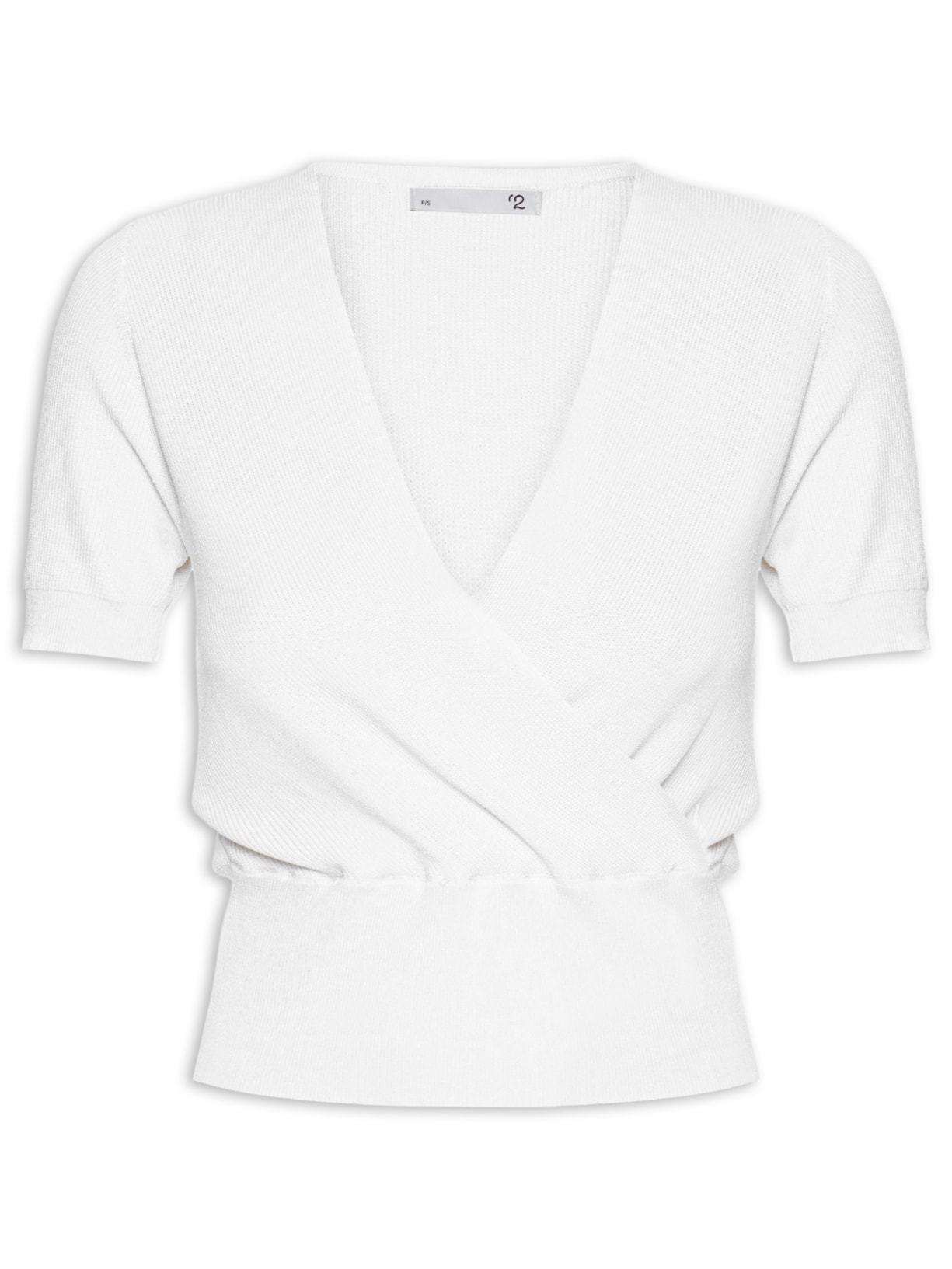 Blusa Feminina Transpassada Em Tricot - Branco