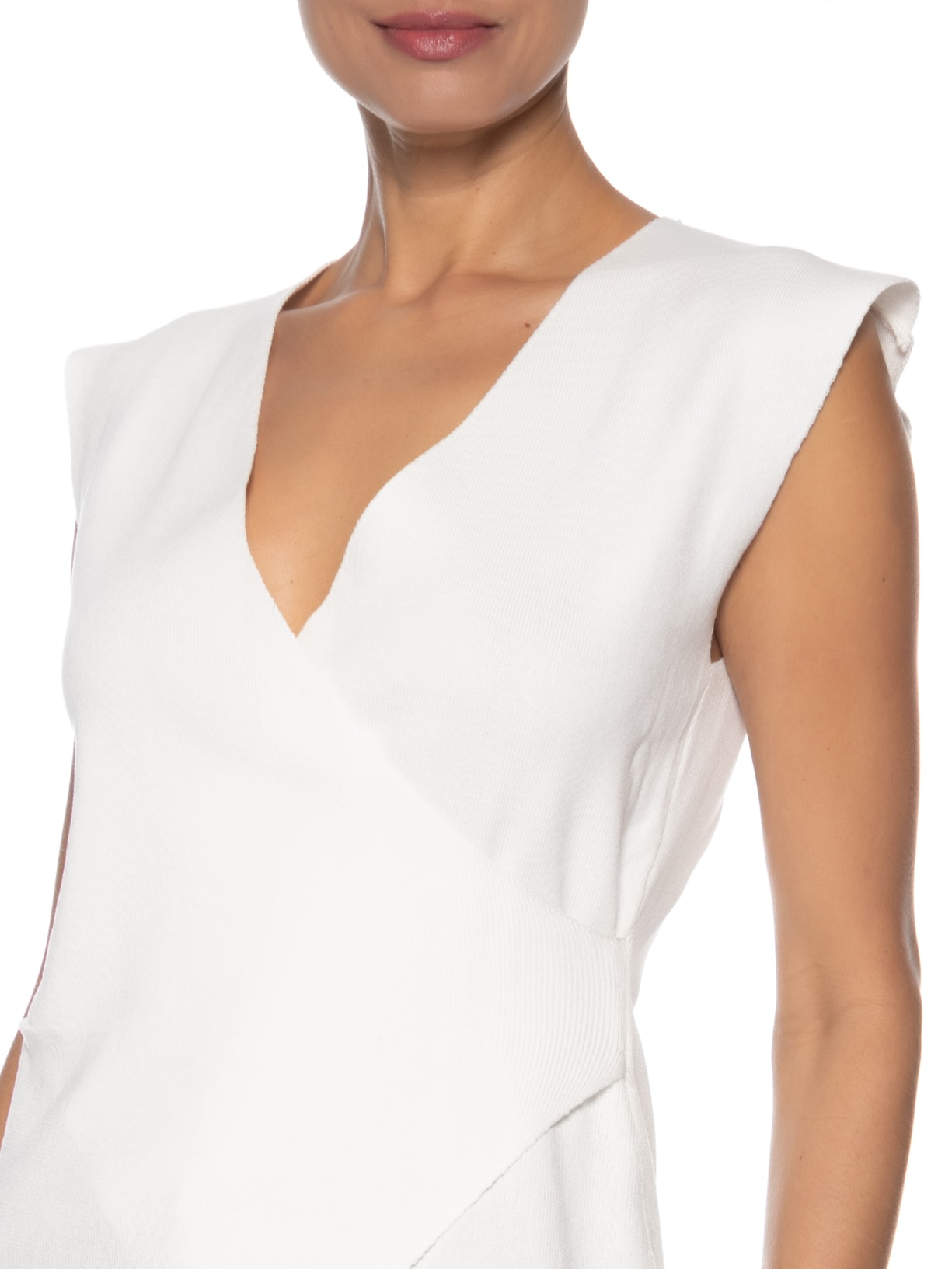 Blusa Feminina Transpassada Em Tricot Branco '2Essential