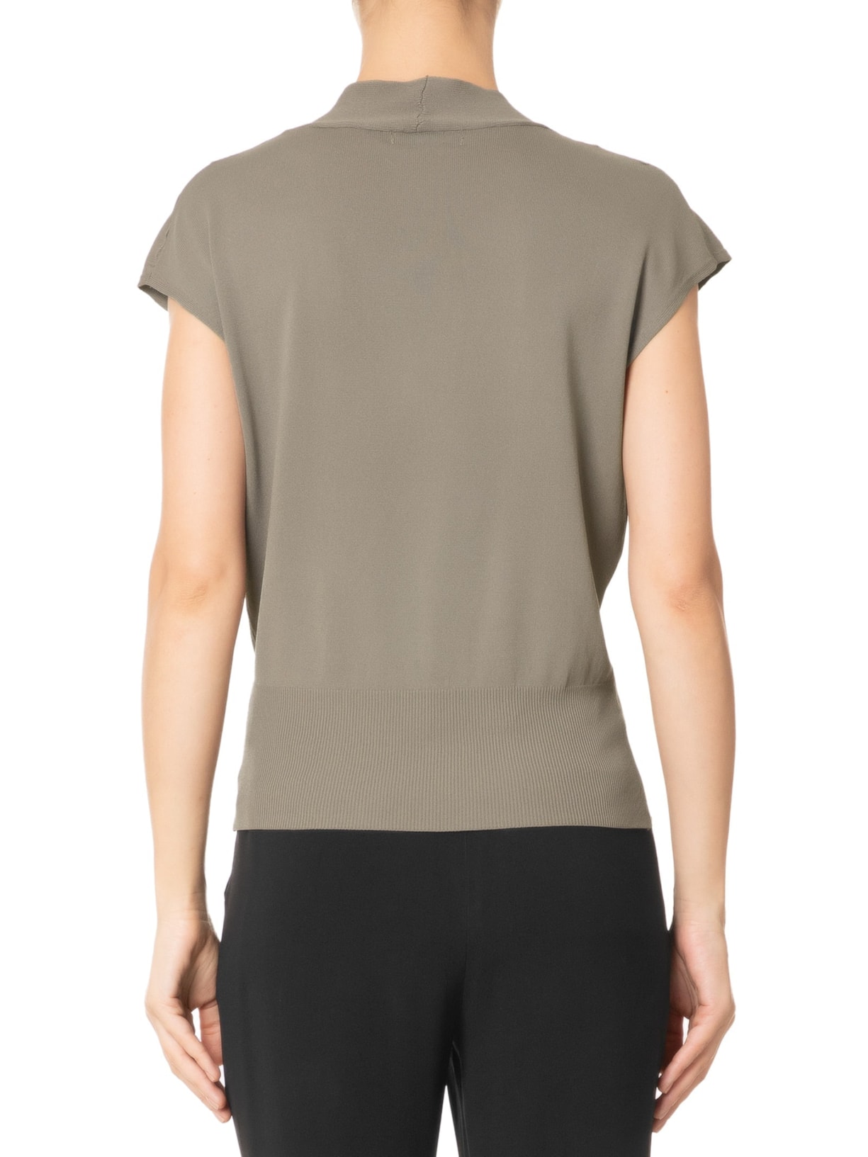 Blusa Feminina Transpassada Em Tricot Cinza '2Essential