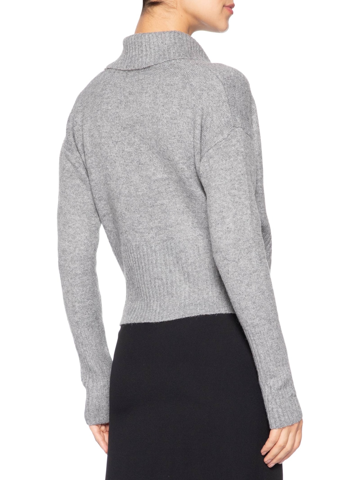 Blusa Feminina Transpassada em Tricot Cinza '2Essential