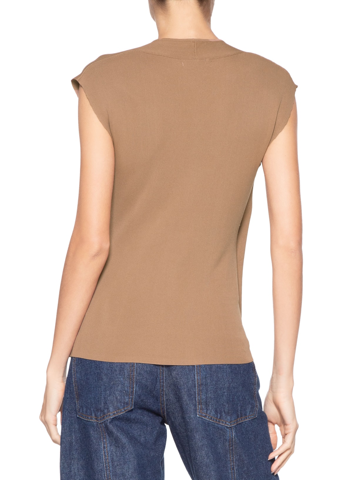 Blusa Feminina Transpassada Em Tricot Marrom '2Essential