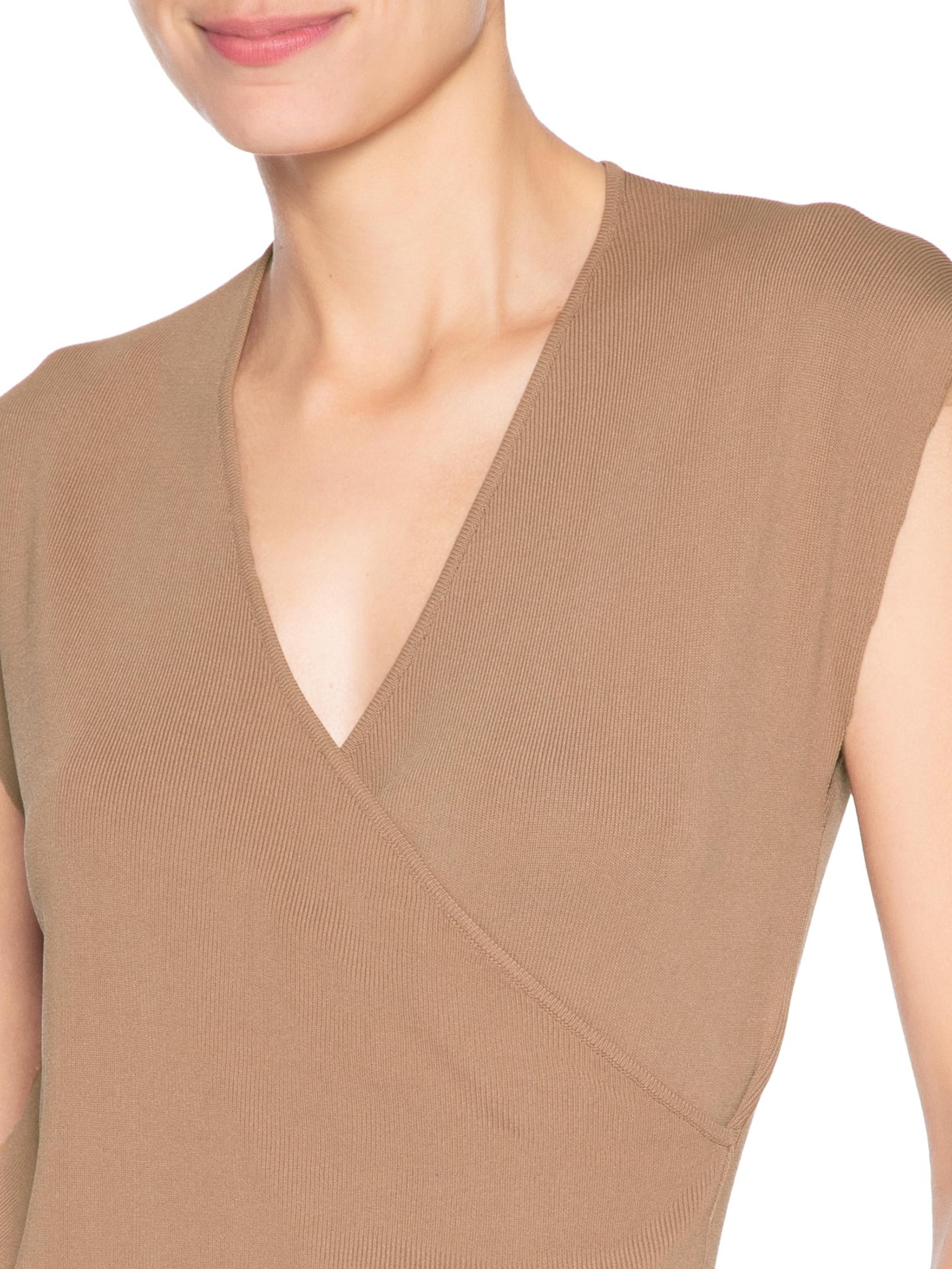 Blusa Feminina Transpassada Em Tricot Marrom '2Essential