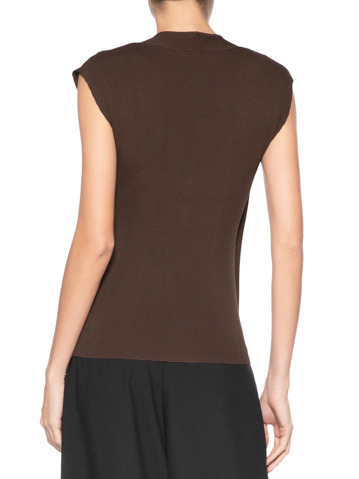 Blusa Feminina Transpassada Em Tricot Marrom '2Essential