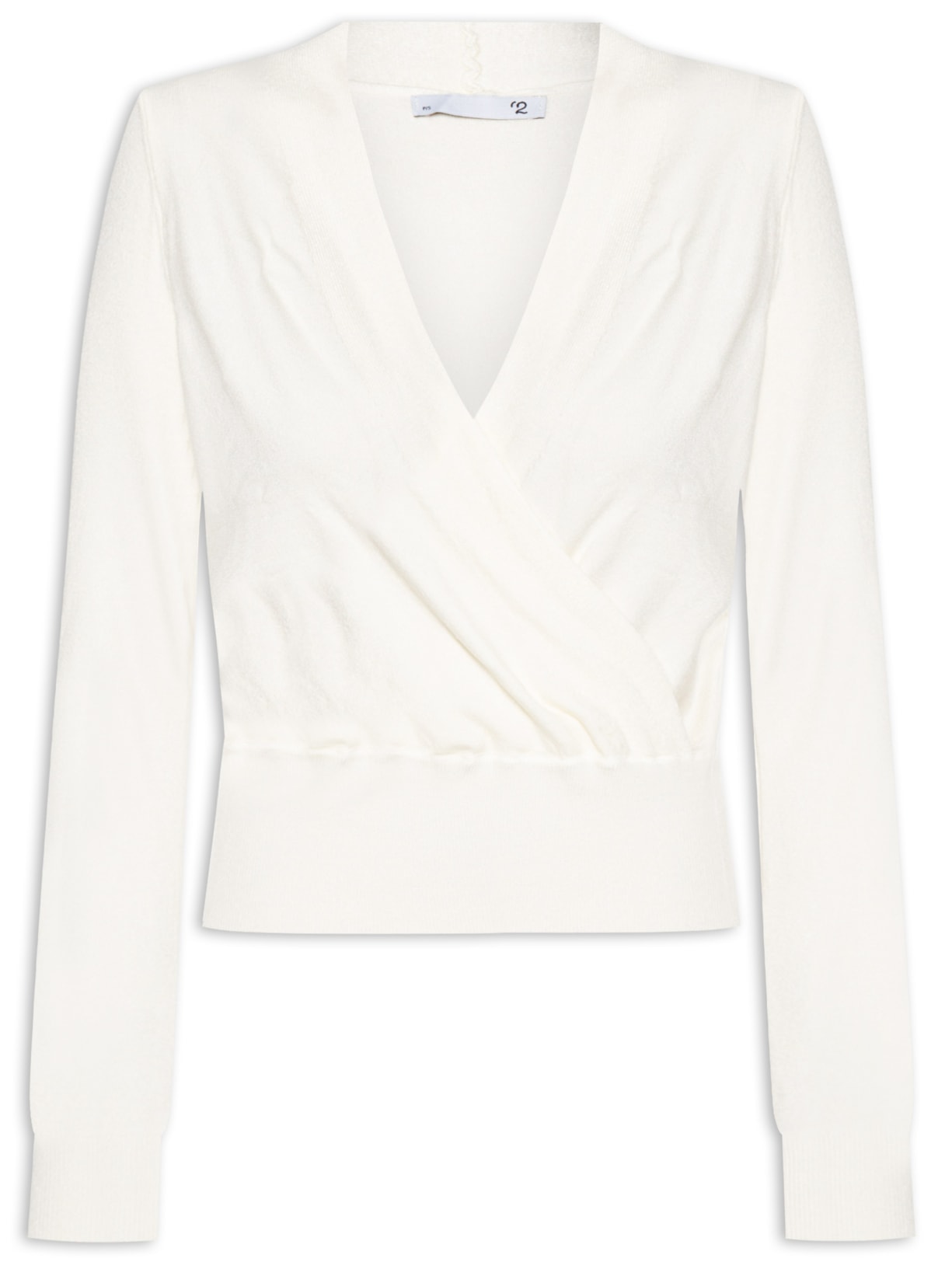 Blusa Feminina Transpassada em Tricot - Off White