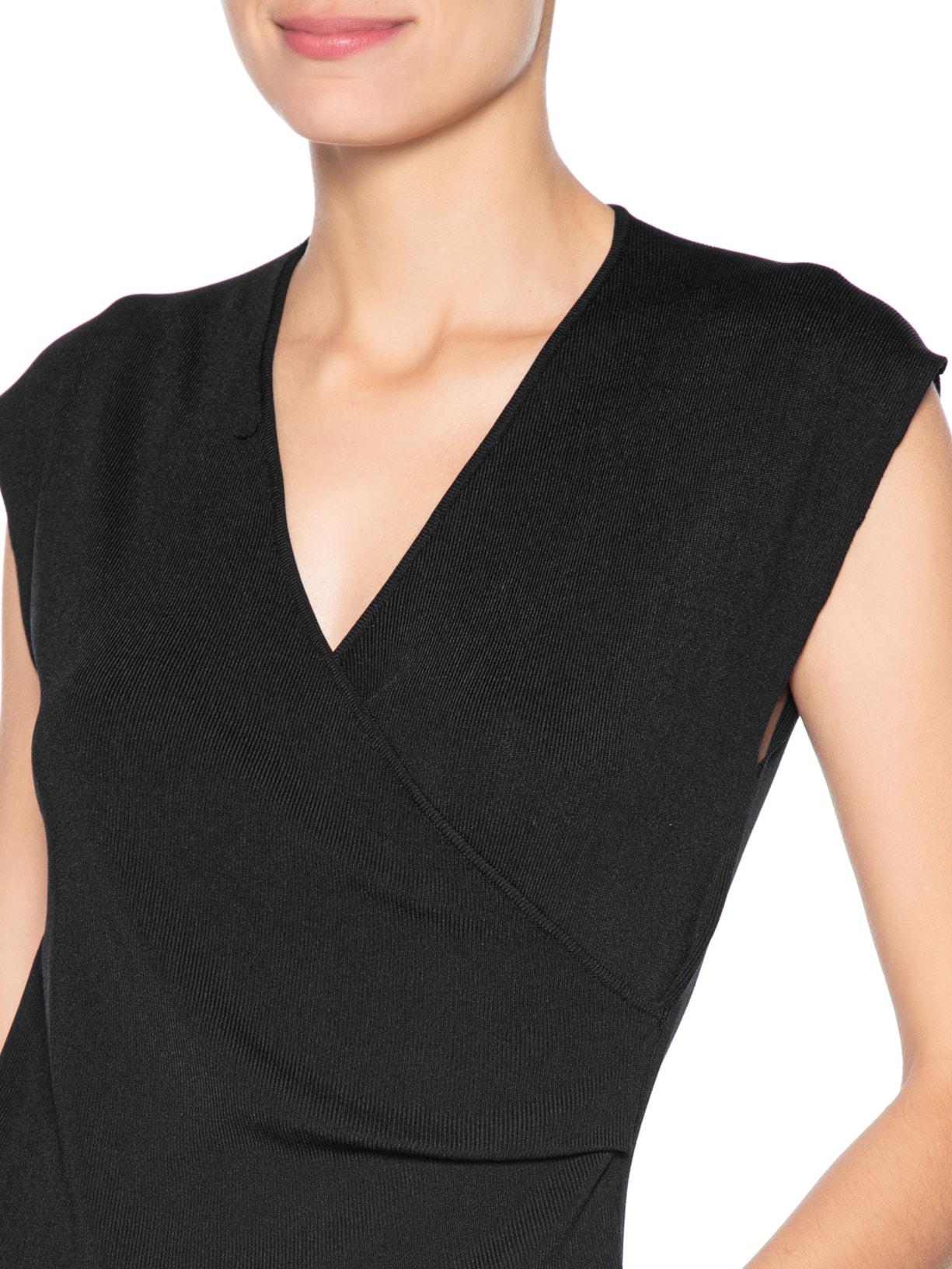 Blusa Feminina Transpassada Em Tricot Preto '2Essential