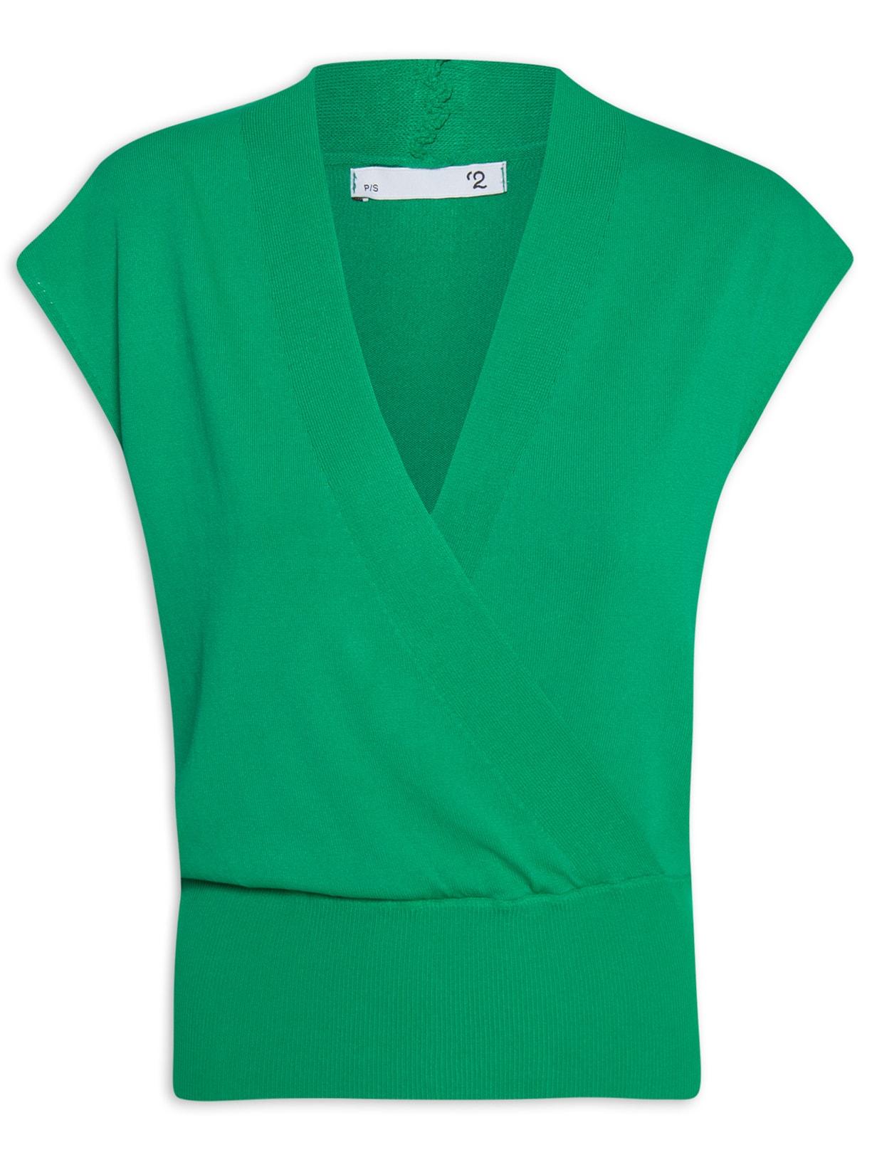 Blusa Feminina Transpassada Em Tricot - Verde