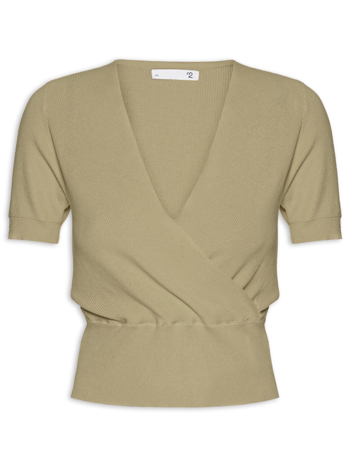 Blusa Feminina Transpassada Em Tricot - Verde