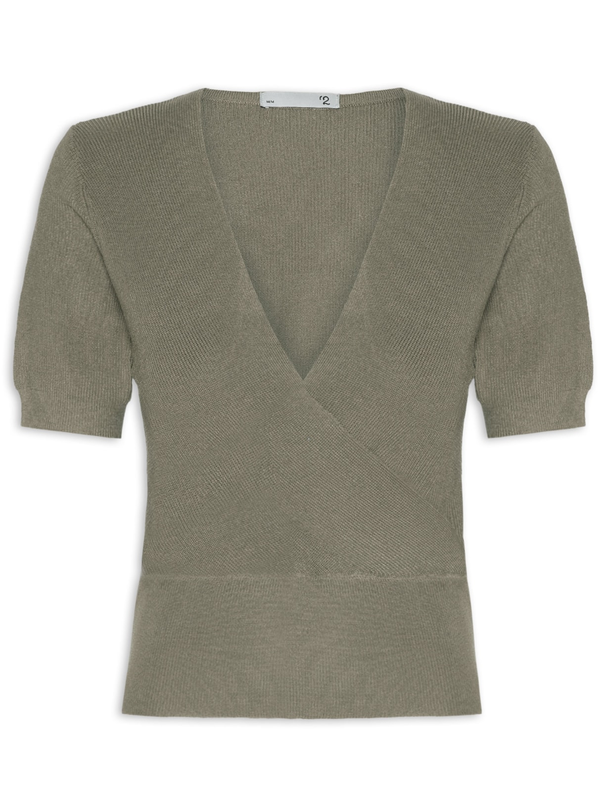 Blusa Feminina Transpassada Em Tricot - Verde