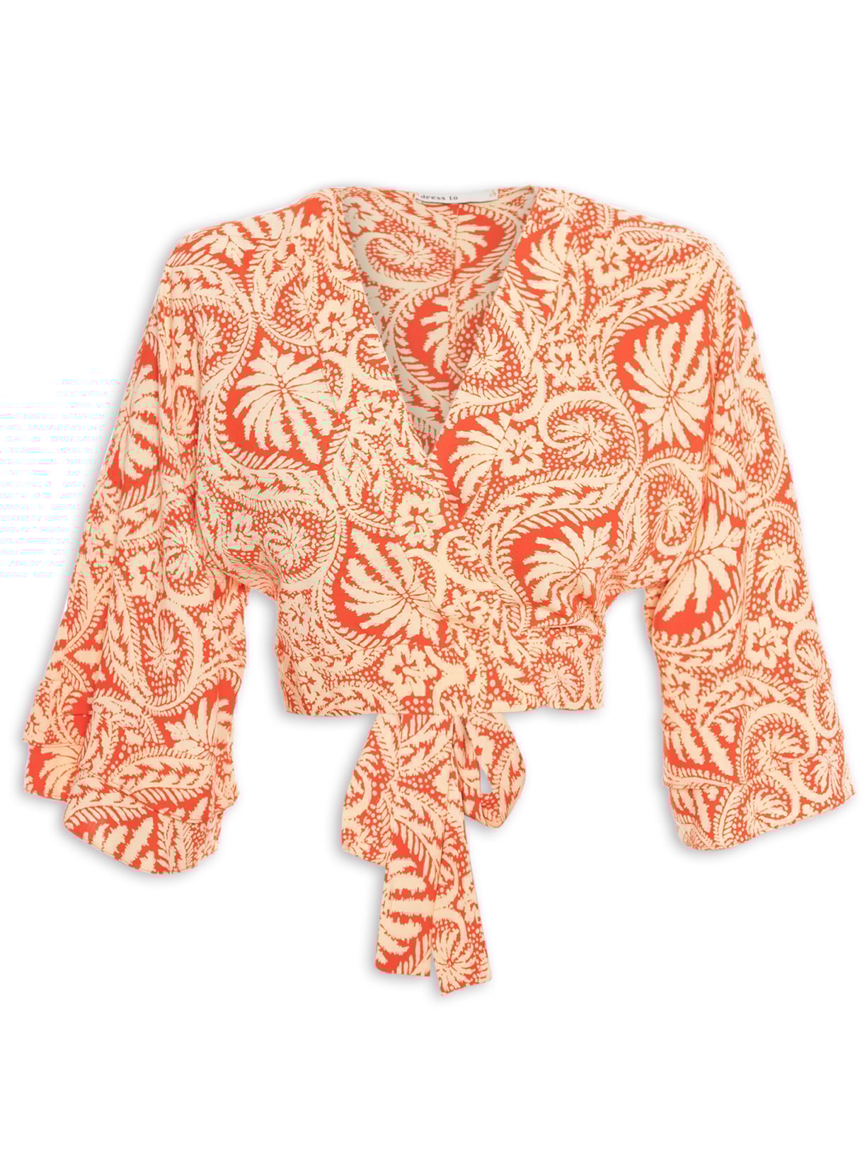 Blusa Feminina Transpassadas Estampa Verano Beta - Laranja