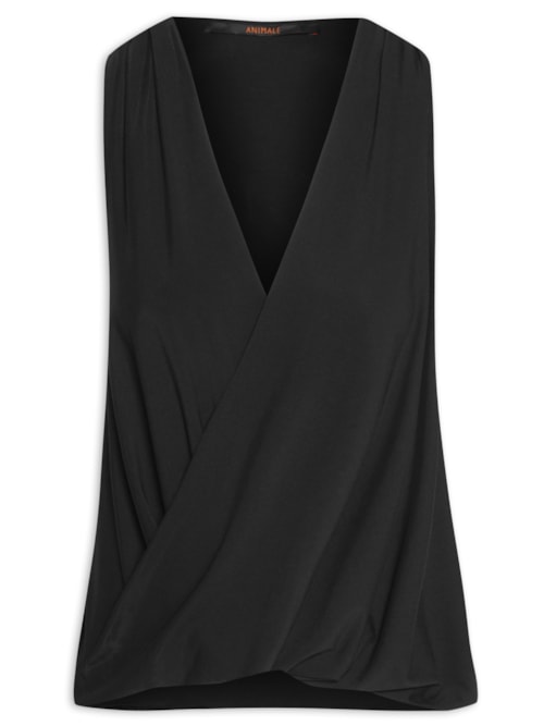 Blusa Feminina Transpasse Degagê - Preto