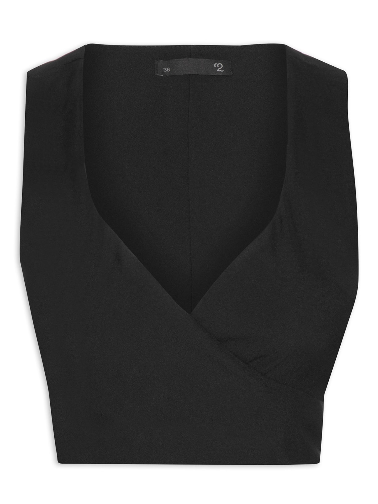 Blusa Feminina Transpasse Em Crepe - Preto