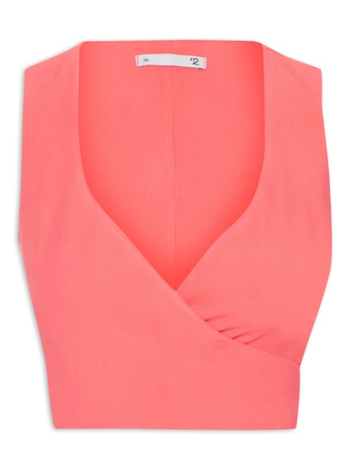 Blusa Feminina Transpasse Em Crepe - Rosa