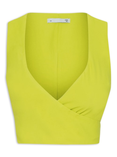 Blusa Feminina Transpasse Em Crepe - Verde