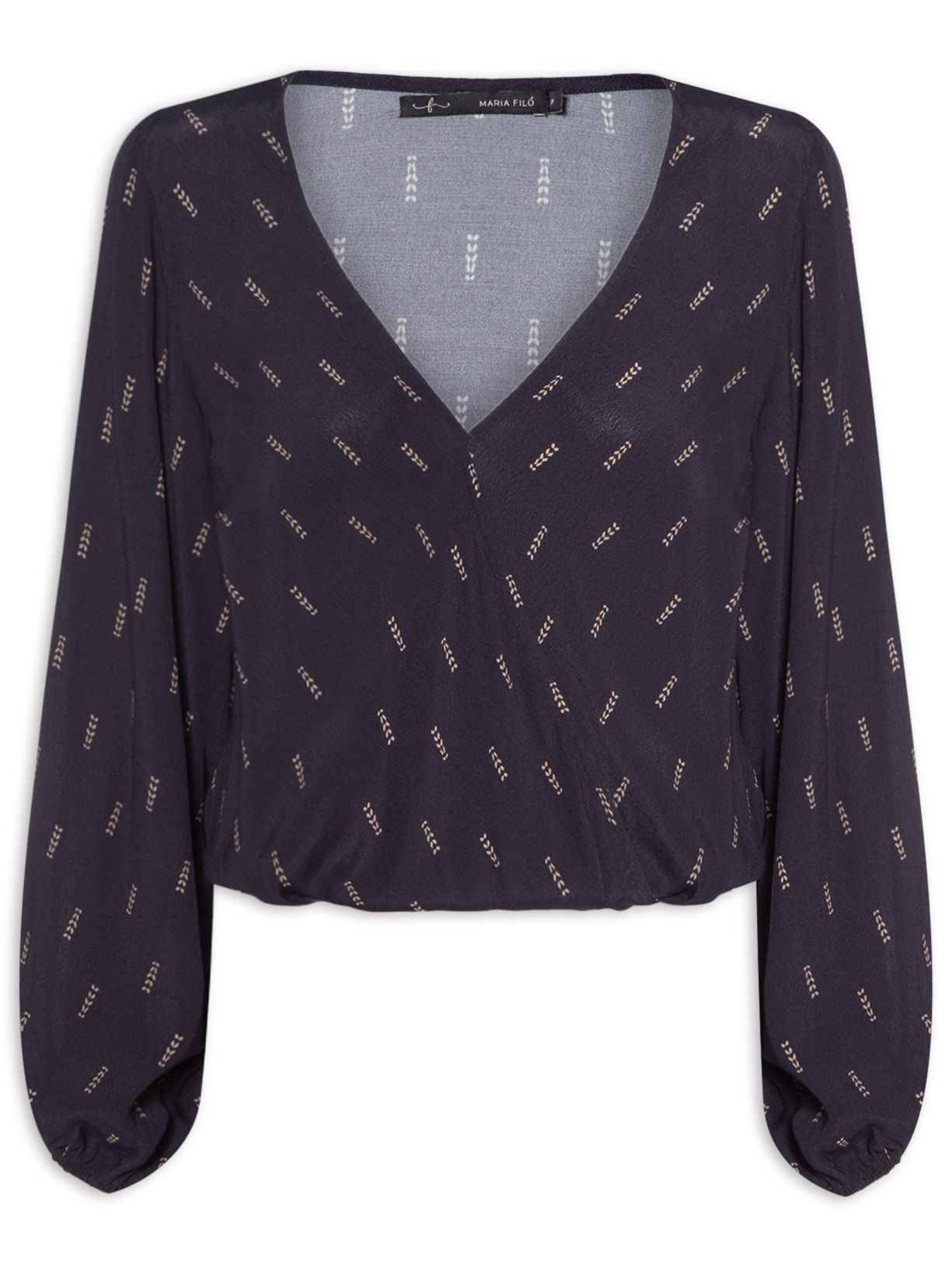 Blusa Feminina Transpasse Estampa Petit - Preto