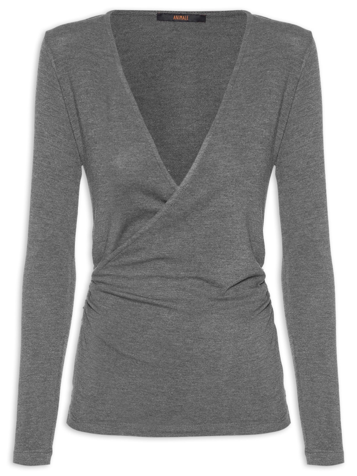 Blusa Feminina Transpasse Mescla - Cinza