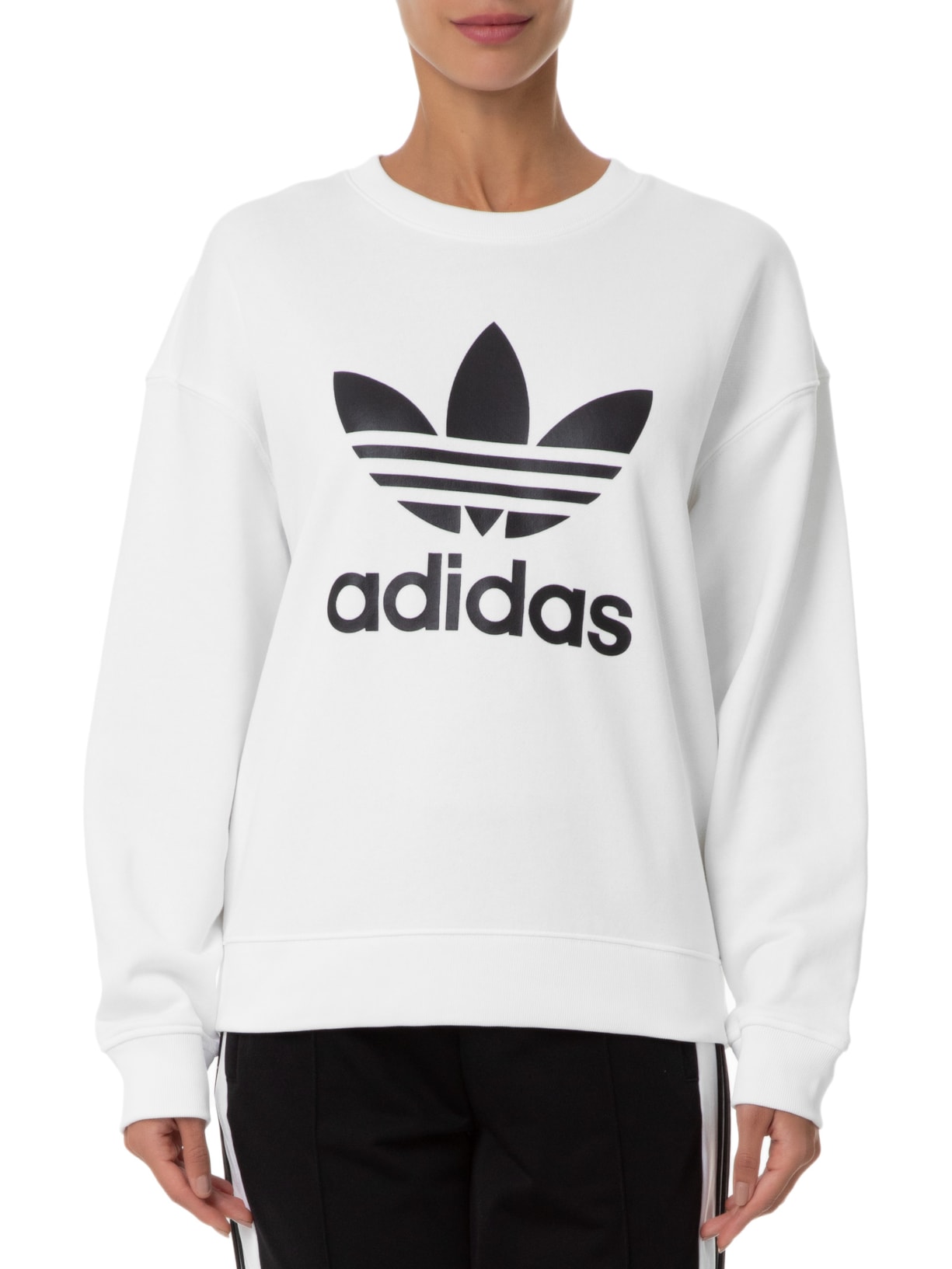 Blusa Feminina Trefoil Crew Branco Adidas Originals