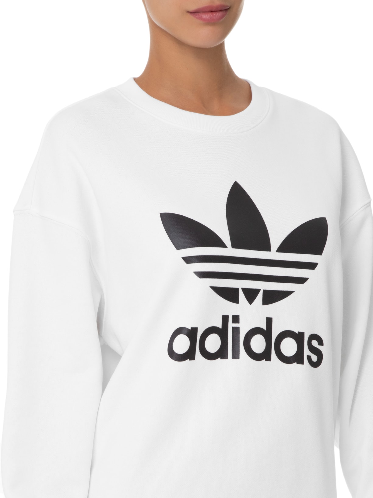 Blusa Feminina Trefoil Crew Branco Adidas Originals