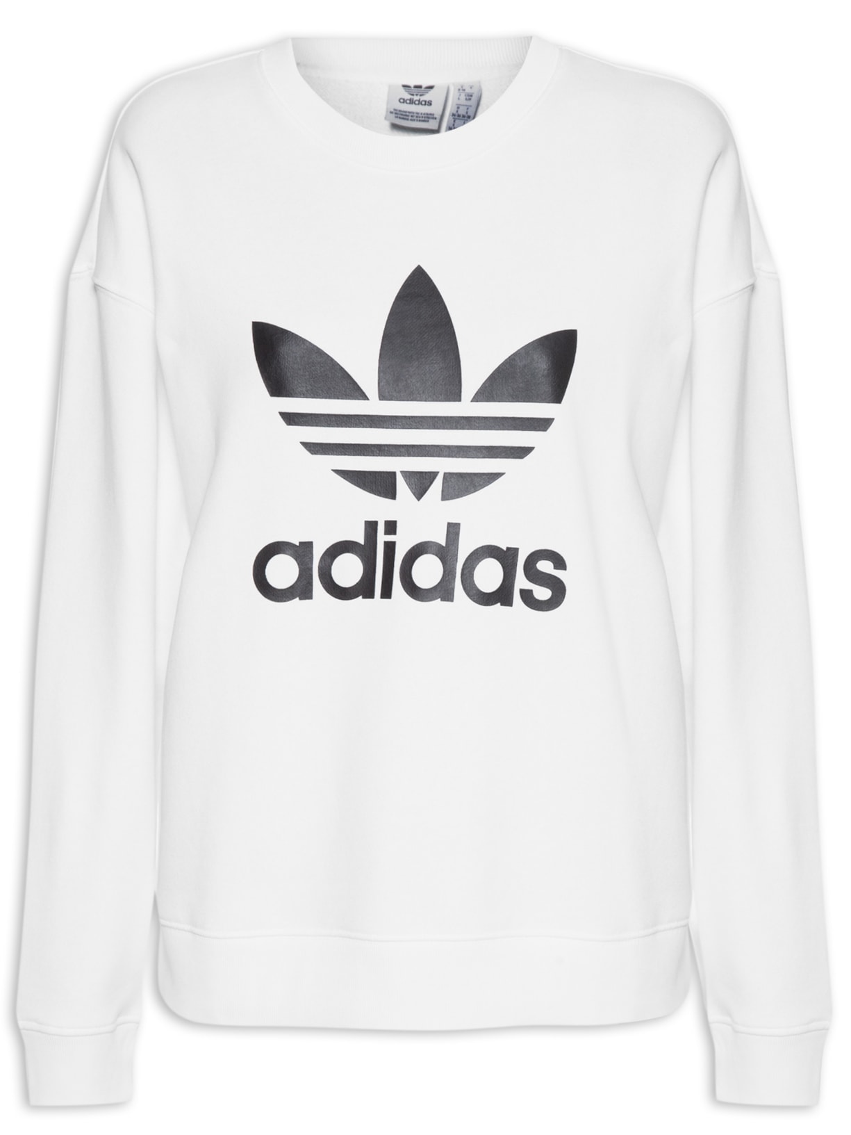 Blusa Feminina Trefoil Crew Branco Adidas Originals