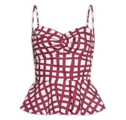 Blusa Feminina Tricoline Est Trama Vinho - Vermelho