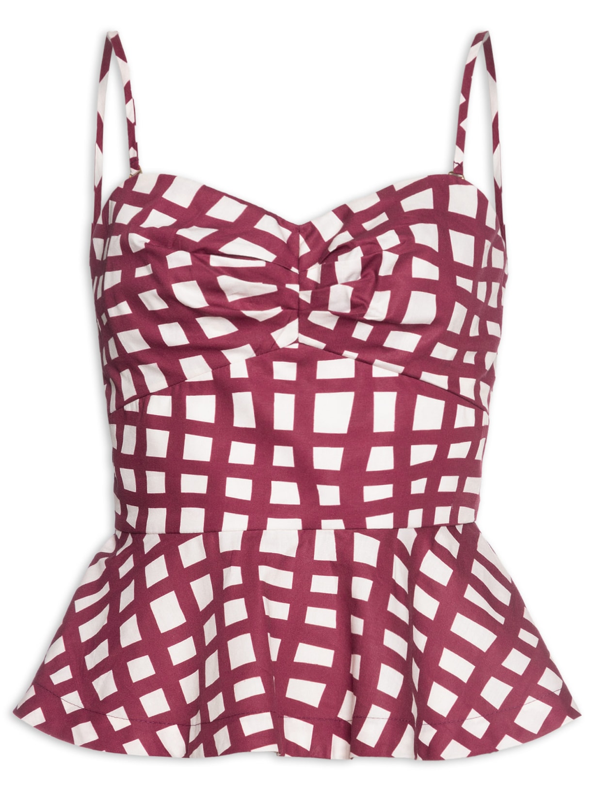 Blusa Feminina Tricoline Est Trama Vinho - Vermelho