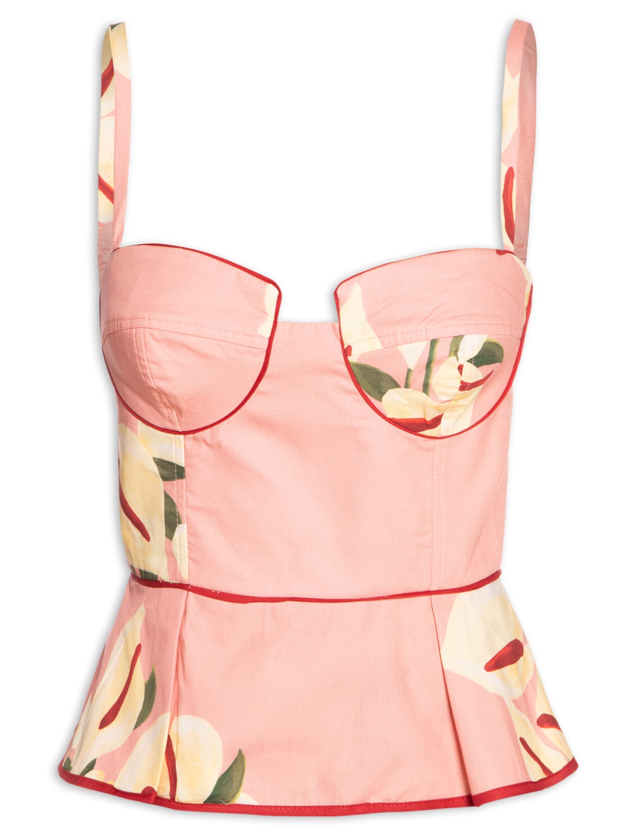 Blusa Feminina Tricoline Estampa Antúrio - Rosa