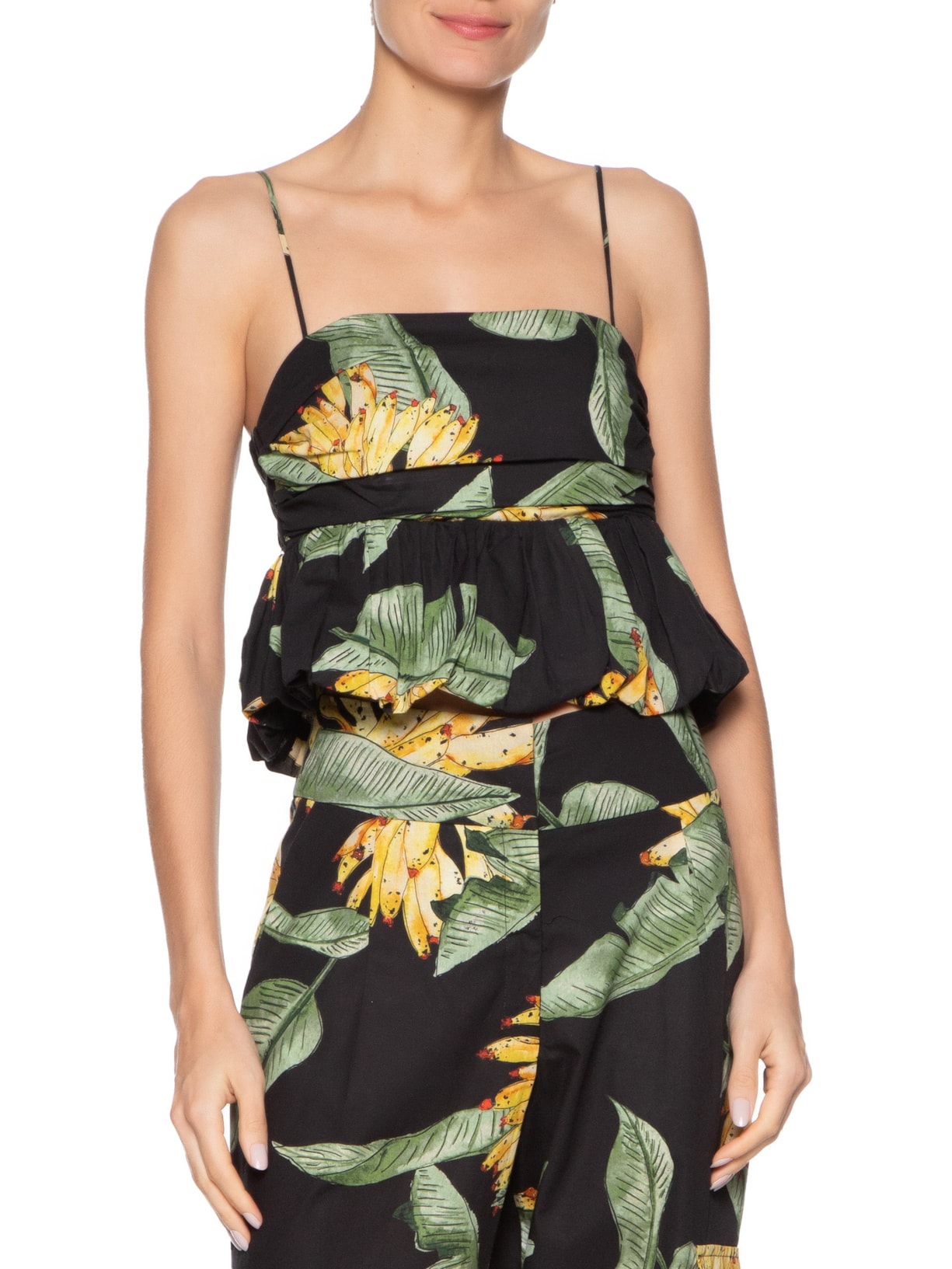 Blusa Feminina Tricoline Estampa Paraíso Preto Dress To