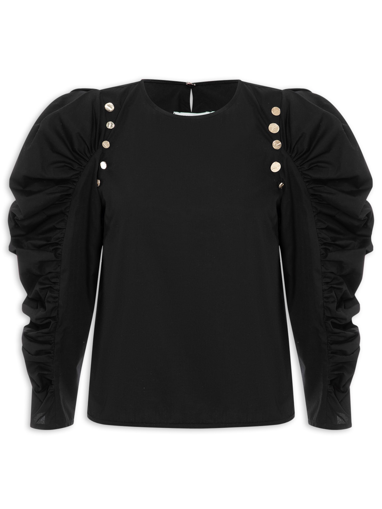 Blusa Feminina Tricoline Puro Algodão - Preto