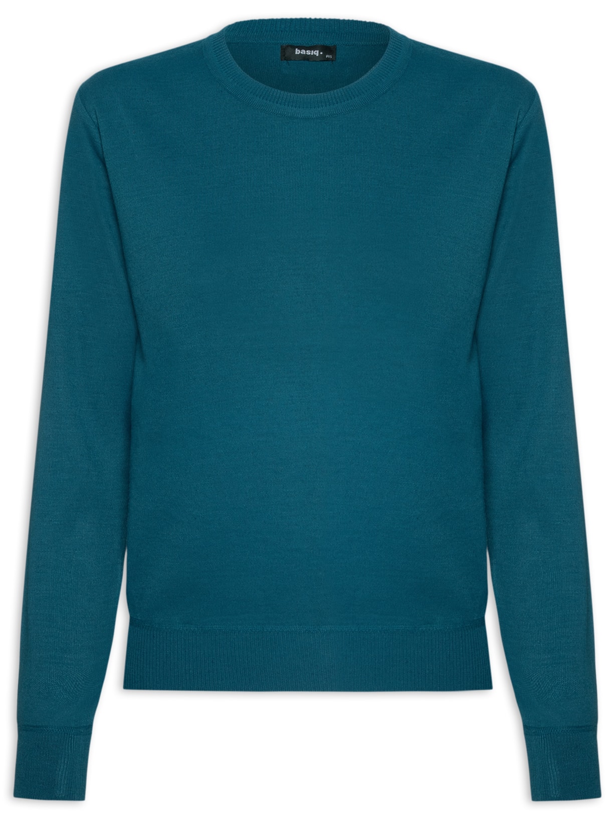 Blusa Feminina Tricor Básico Com Gola Redonda - Azul