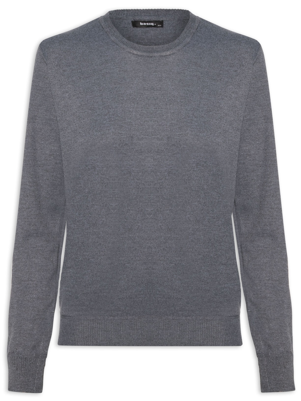 Blusa Feminina Tricor Básico Com Gola Redonda - Cinza