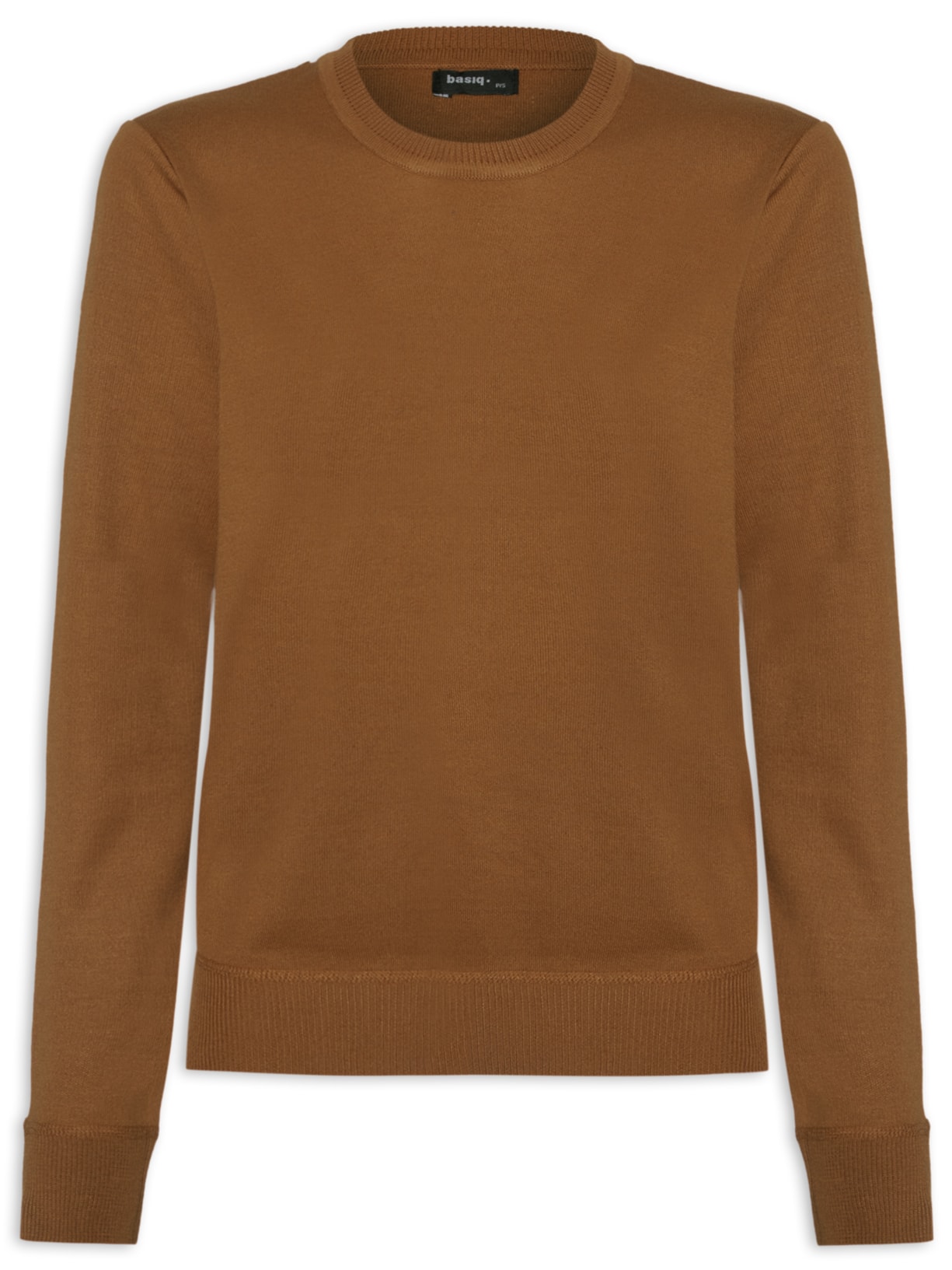 Blusa Feminina Tricor Básico Com Gola Redonda - Marrom