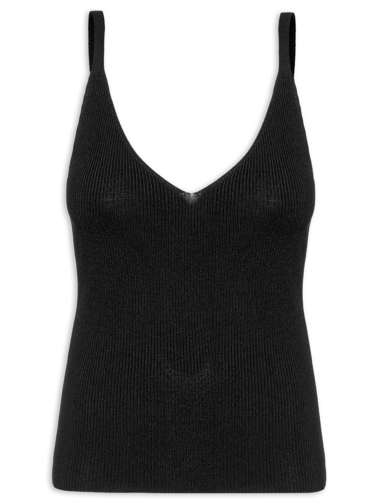 Blusa Feminina Tricot Alcinha Basic - Preto