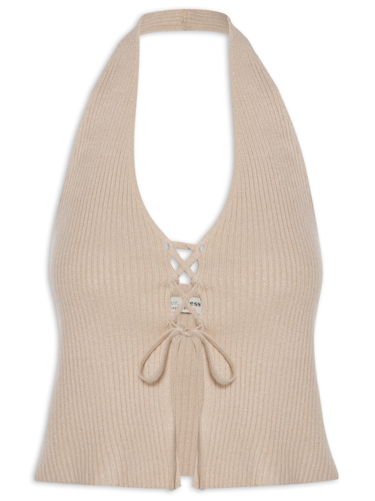 Blusa Feminina Tricot Amarração Frontal Bege  Dress To