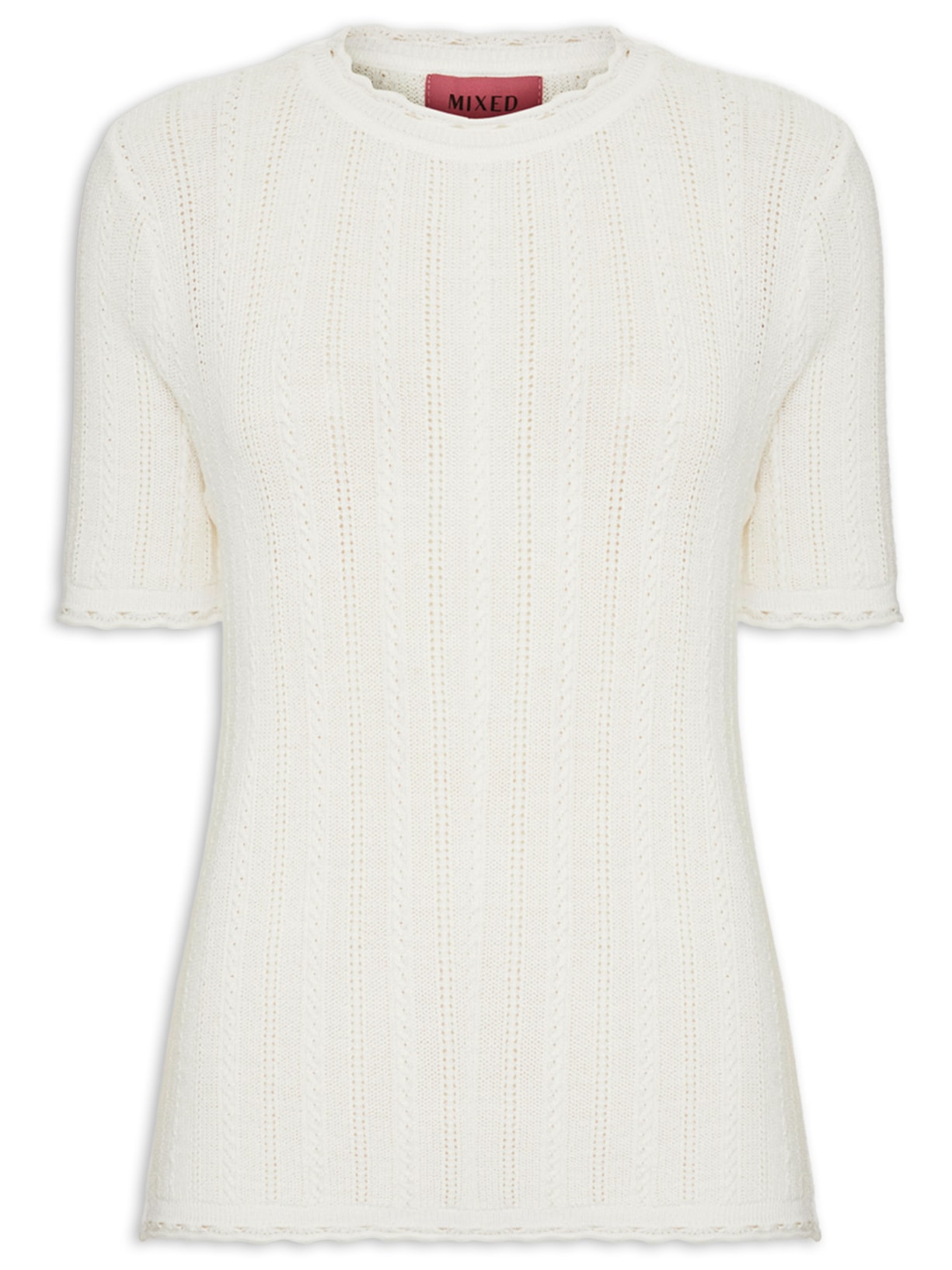 Blusa Feminina Tricot Amélia V27 Branco Mixed