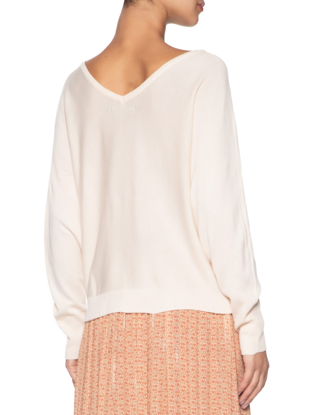 Blusa Feminina Tricot Ampla Off White Maria Filó