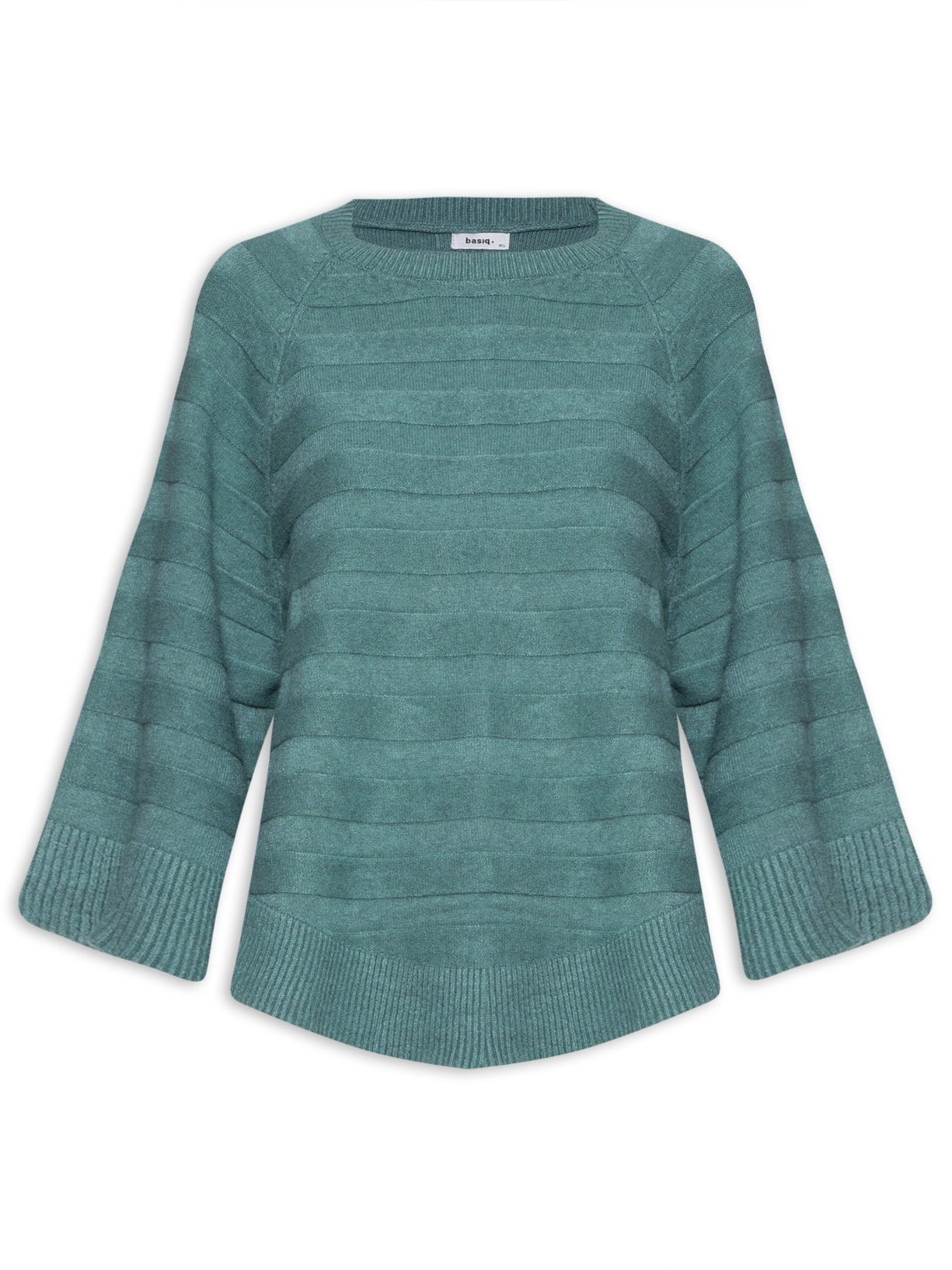 Blusa Feminina Tricot Ampla Verde Basiq