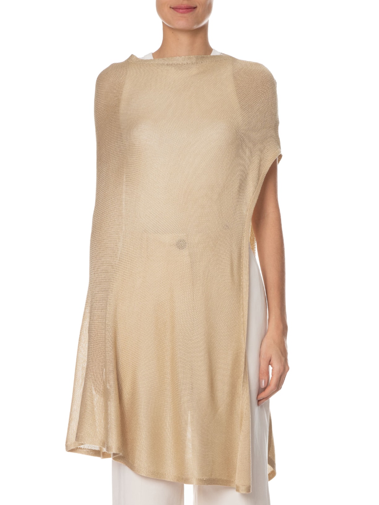 Blusa Feminina Tricot Assimétrica Bege Tig