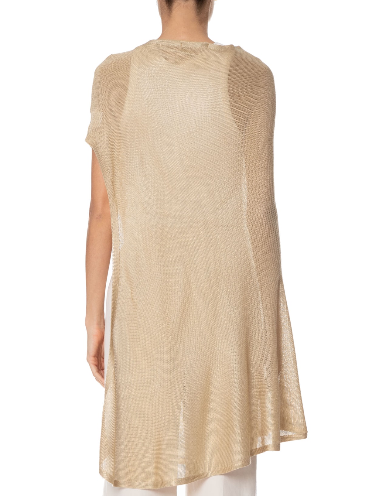 Blusa Feminina Tricot Assimétrica Bege Tig