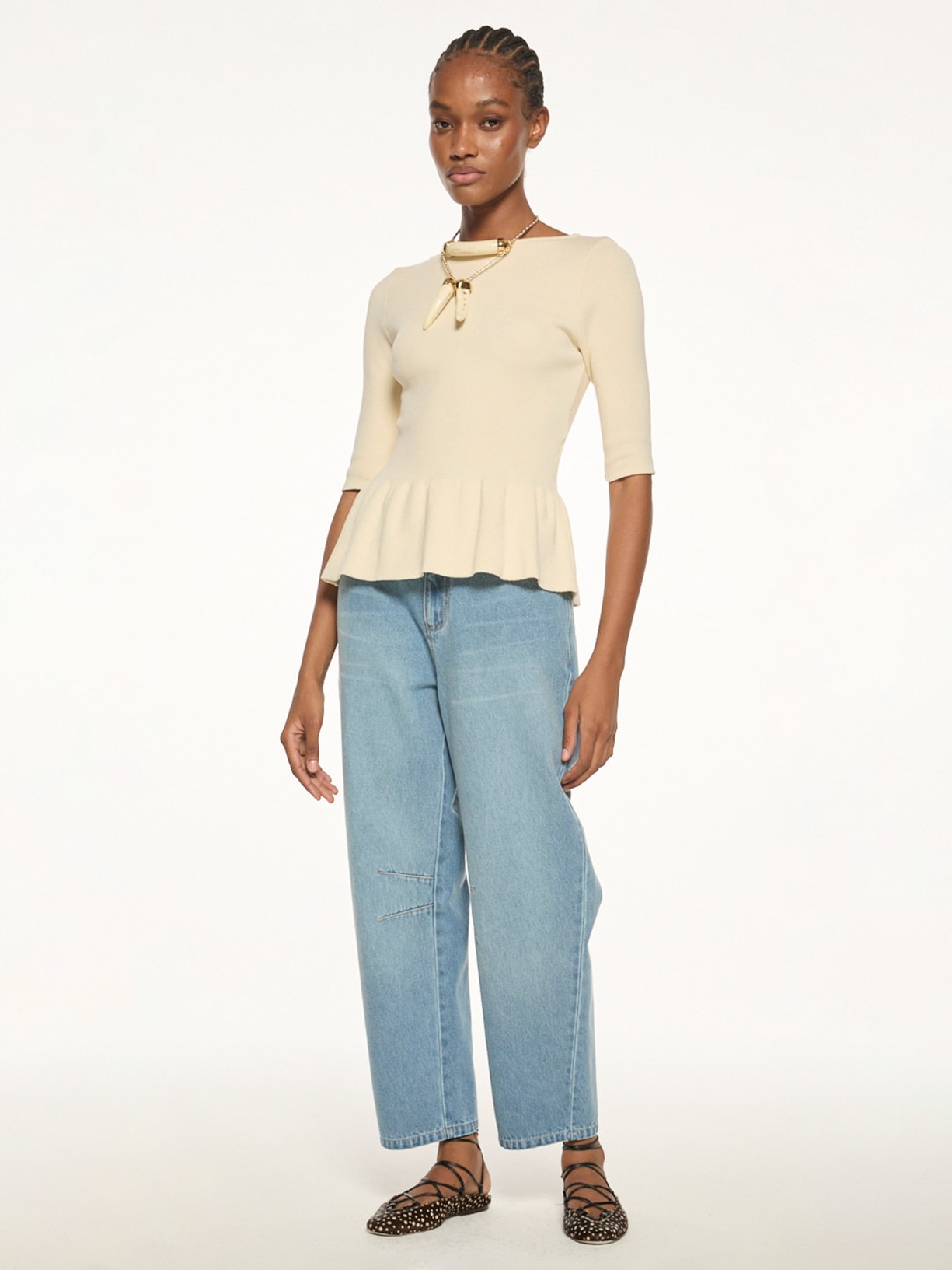 Blusa Feminina Tricot Ballerina V27 Bege Mixed