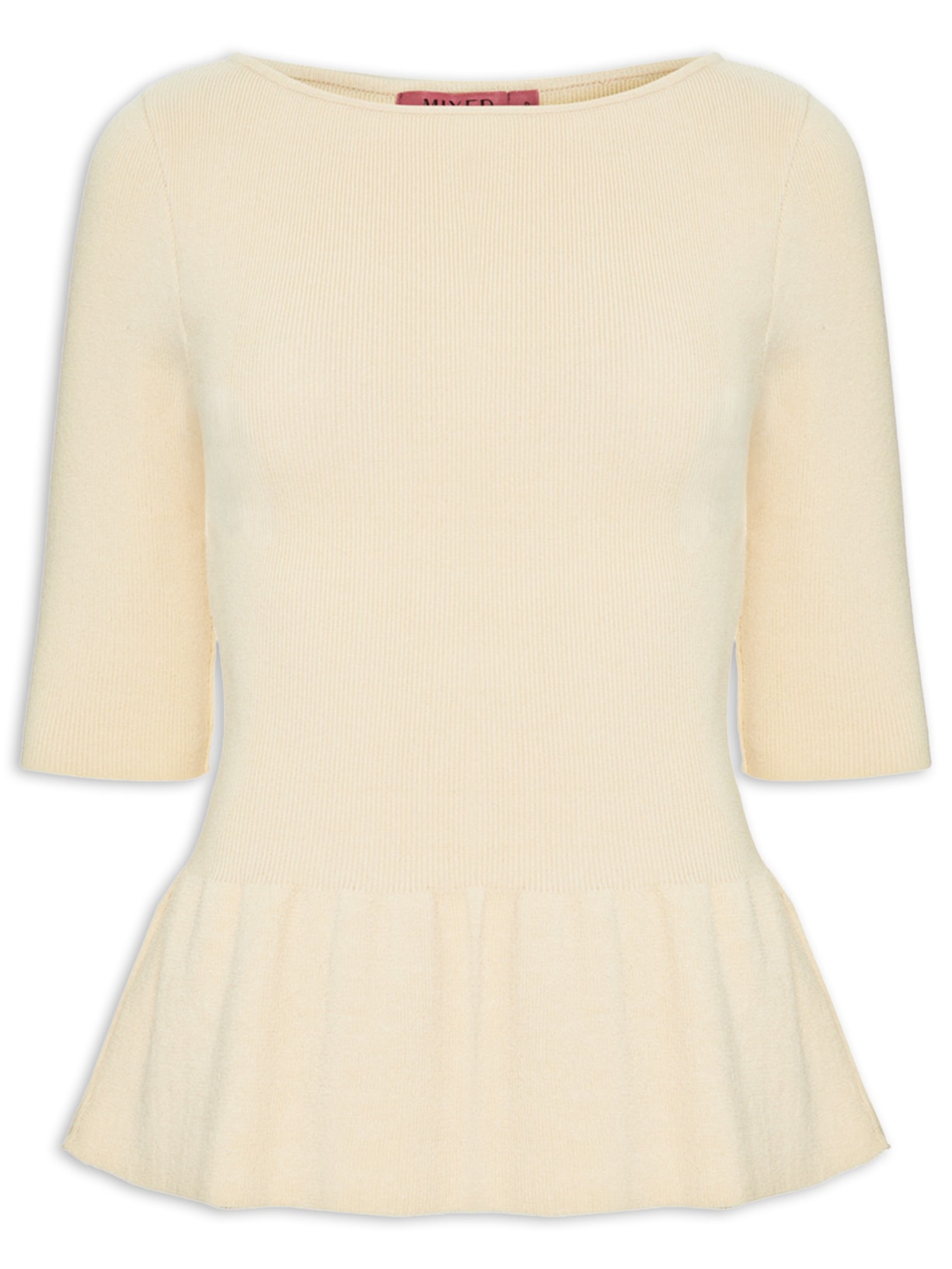 Blusa Feminina Tricot Ballerina V27 – Bege Mixed