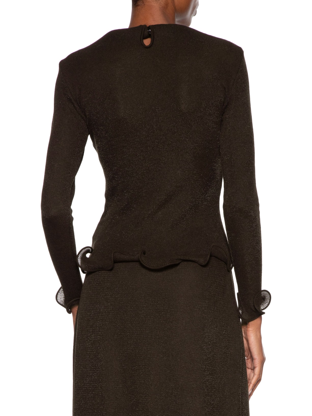 Blusa Feminina Tricot Barra Marrom Coven