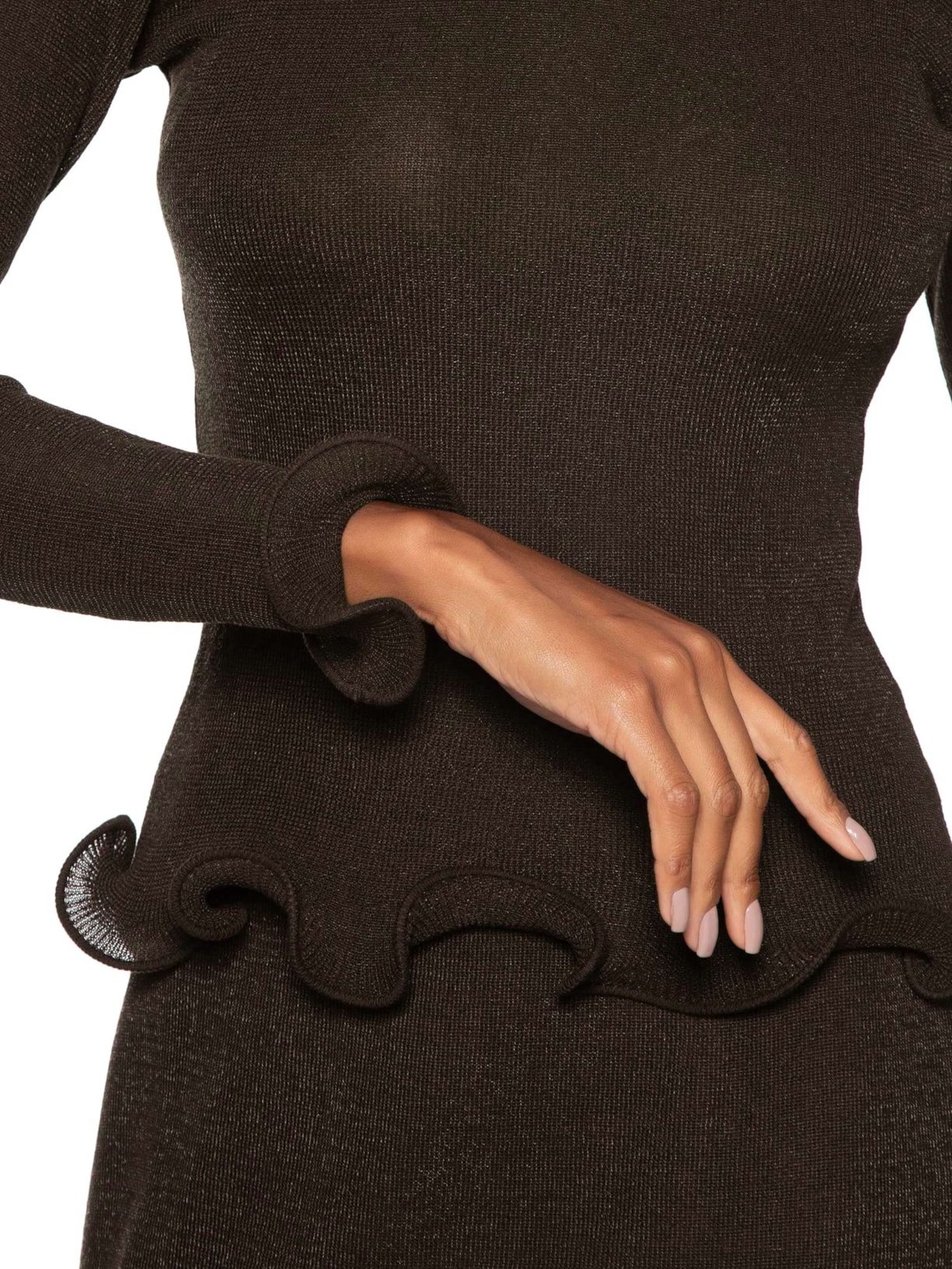 Blusa Feminina Tricot Barra Marrom Coven