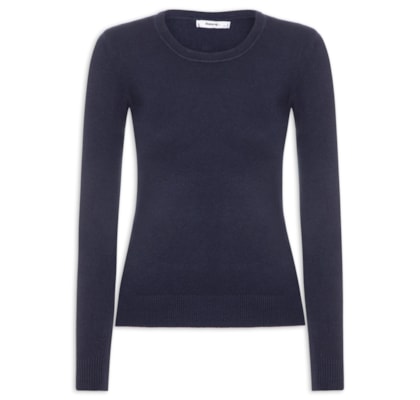 Blusa Feminina Tricot Básica - Azul